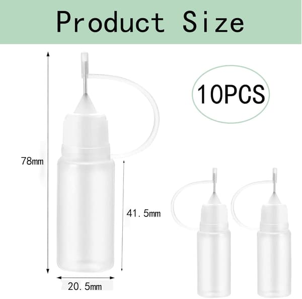 10 st 10 ml precisionslimflaskor med fint munstycke för pyssel och DIY-projekt