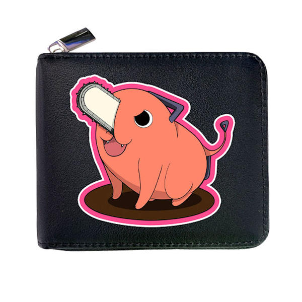 Pochita Anime plånbok Bifold kort plånbok plånbok med myntficka