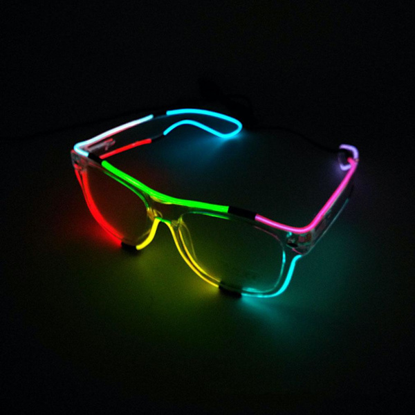 Flerfärgade LED Glasögon EL Wire Lysande Glasögon Neon Party LED Light Up Glasögon Halloween DJ Party