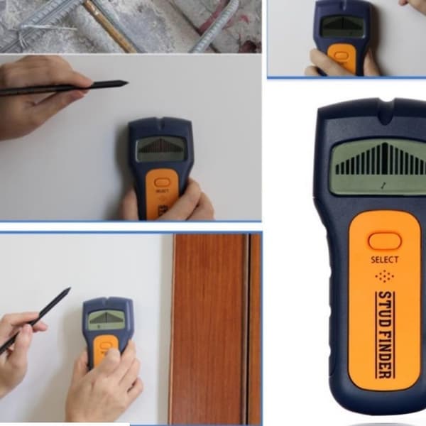 Vægscanner Stud Finder med LCD-display til metal, træ og strømførende ledninger