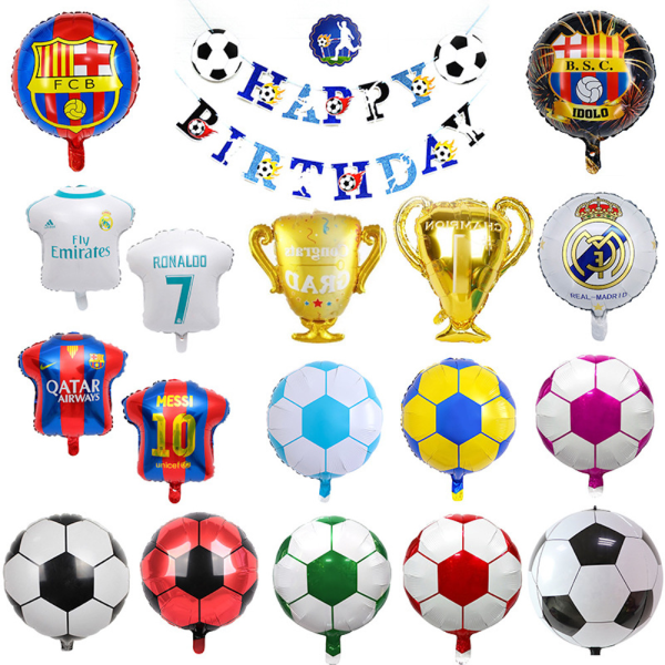 18 Styck World Cup Fotboll Folie Ballong Set Party Dekoration