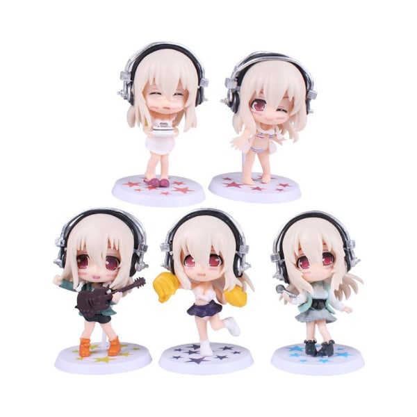 5 st Super Sonico figurleksak Anime Collection Model