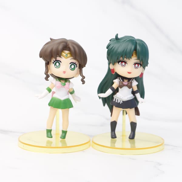 8 st Sailors Moons Chibi-figurer PVC Anime Samlarobjekt Display Set 9 cm Höga