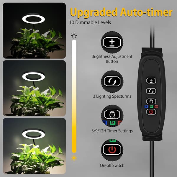 72 LED fuldspektret vækstlys 170 cm justerbart stativ timer dæmpbar lampe