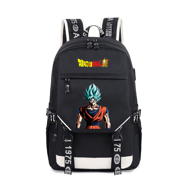 Dragon Ball Son Goku Shool Bag Stor kapacitet Ryggsäck Anime Resväska för Studenter Svart