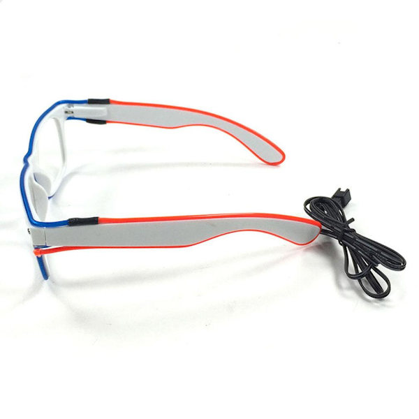 LED dubbelfärgade självlysande glasögon Neon Party EL Wire Glasses Light Up Glasögon för barer klubbar fester