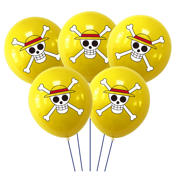 20st Gul One Pieces Luffy Skull Latex Ballong Set Party Dekoration