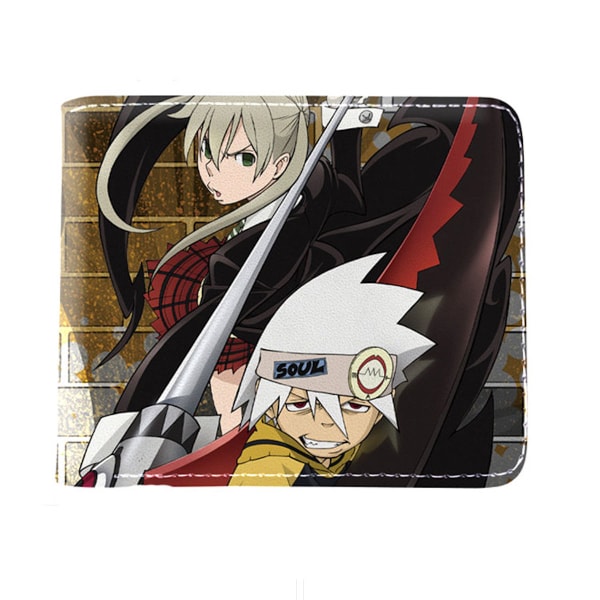 Soul Eater Anime plånbok Bifold kort plånbok plånbok med myntficka