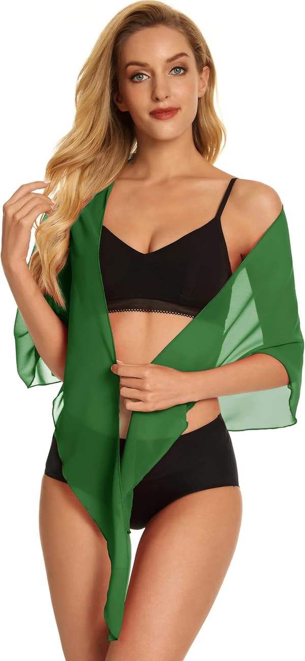 2 stk. gennemsigtige strand-saronger til kvinder, bikini-omslag i chiffon