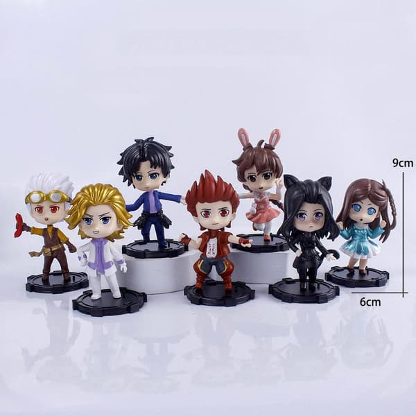 7-delars Soul Land Shrek Seven Devils 9 cm PVC Chibi Anime Samlarfigurer Set