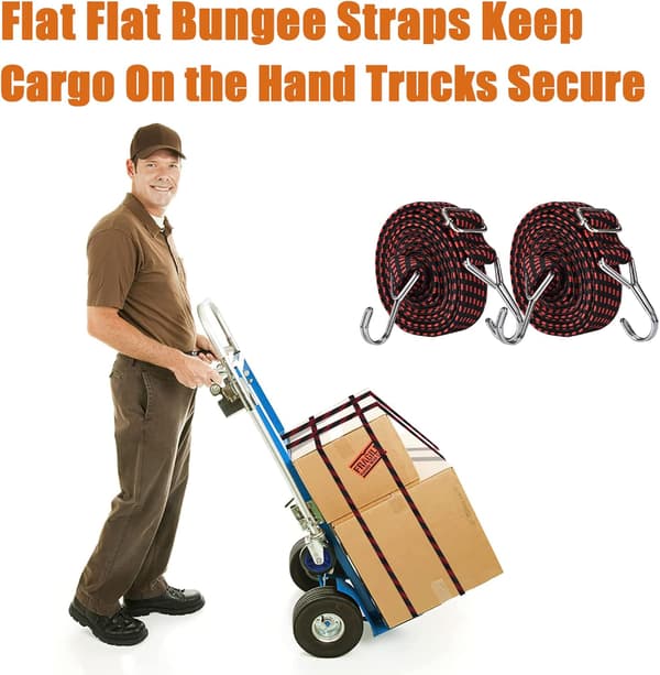 2-pack 200 cm justerbara gummiremmar med krokar för cykellast och camping