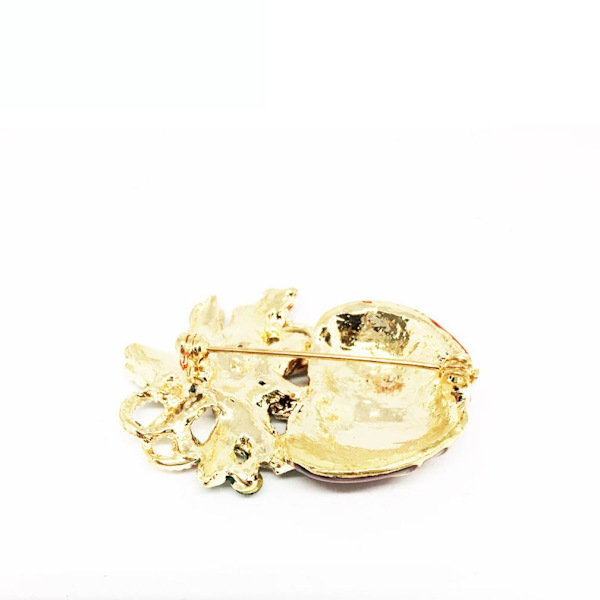 Dam Brosch Pumpa Cherry Corsage Målad Emalj Målning Glasyr Brosch Pin
