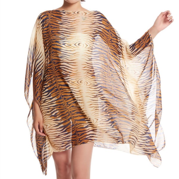 Chiffong Kaftan Poncho Top Cover up Batwing Blus för semester