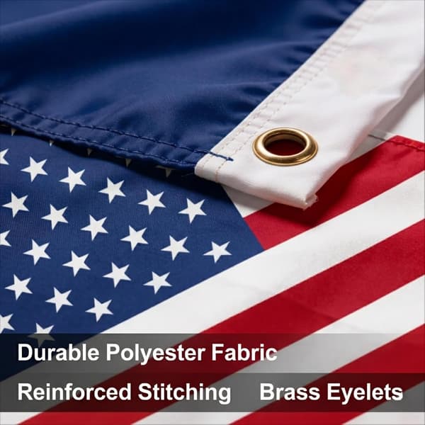 USA-flagg 150 x 90 cm amerikansk flagg i polyester med messingmaljer for oppheng