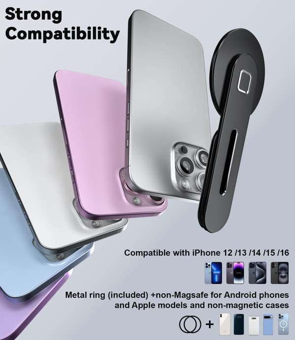 Magnetisk telefonholder til bærbar computer, foldbart sidemonteringsbeslag til MagSafe-smartphones