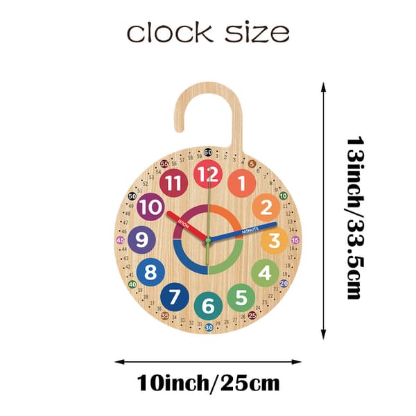 Children's Learning Wall Clock | 30cm Educational Time-Telling Clock | Non-Ticking Silent Quartz Clock | Interactive Early Learning Tool for Kids