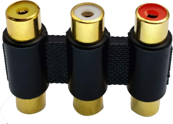 5-pack 3 RCA hona till hona-koppling, guldpläterad AV-ljud- och videoadapter