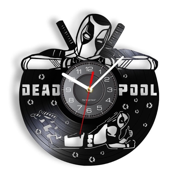 Deadpools Wade Vinyl Väggklocka Record Klocka Retro Dekor Väggkonstklocka