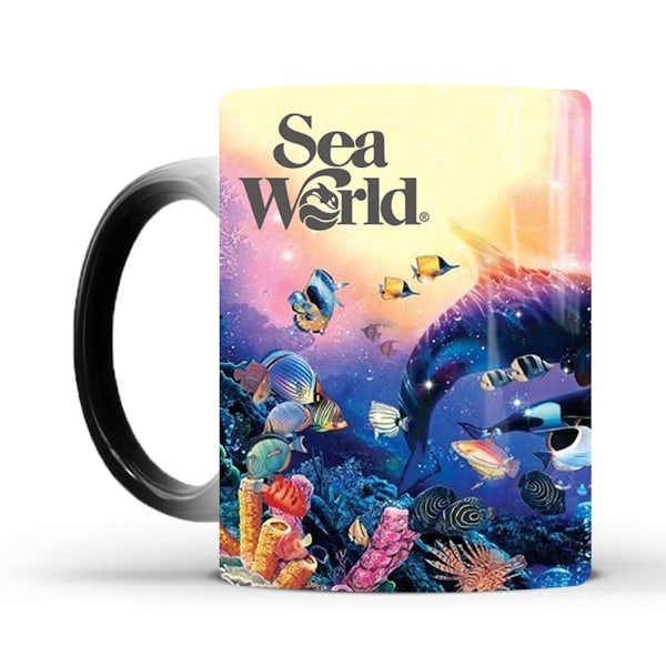 Sea World Ocean World färgskiftande mugg Keramisk kaffemugg Thermal tekopp Nyhetsgåva