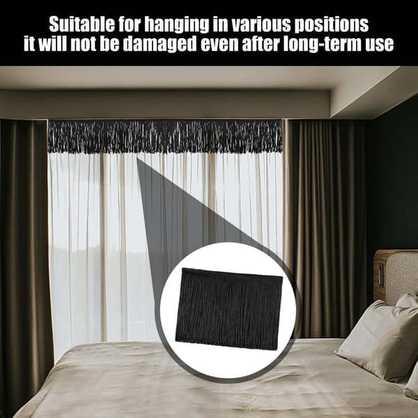 Sort polyester kvast-frynser 10 yards til DIY-syprojekter og gardiner