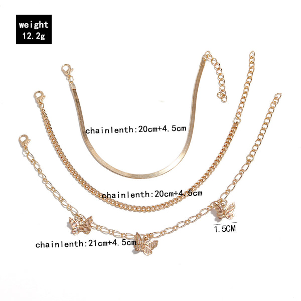 Summer Golden Butterfly Anklet Armband Foot Chain for Women Girls