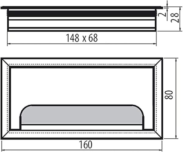 Bordskuffe kabelhul dækning af aluminiumslegering med børste, 2 stk., sort