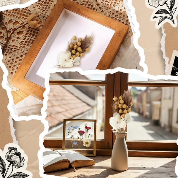 12 tørrede blomsterbundter, mini boho-buketter til DIY-håndværk og boligindretning