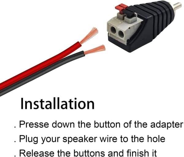 4-pack RCA-hane till 2-stifts skruvterminal högtalarkabeladapter