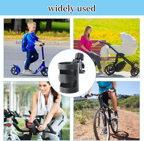 Universal kopholder til barnevogn, 360° roterbar holder til cykler og rollatorer