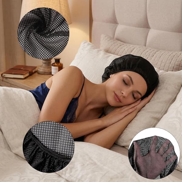6-pack hårnät i mesh för sömn, elastiska hättor för kvinnor, 30 cm mössor