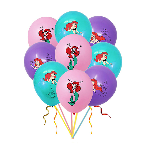 9st färgglada sjöjungfrur ballonger latex set festdekoration