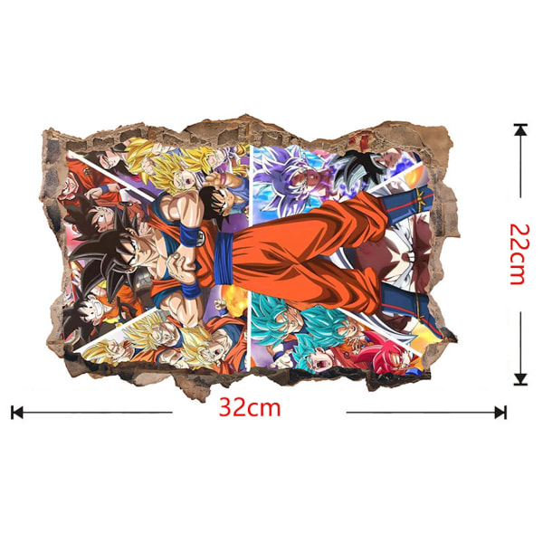 Dragon Ball Sun Goku Anime Väggdekor Avtagbar Tapet Hemdekoration