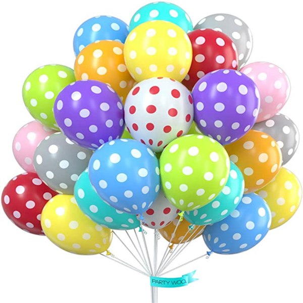 50 st Polka Dot Födelsedagsballonger Latex Ballong Set Party Dekoration