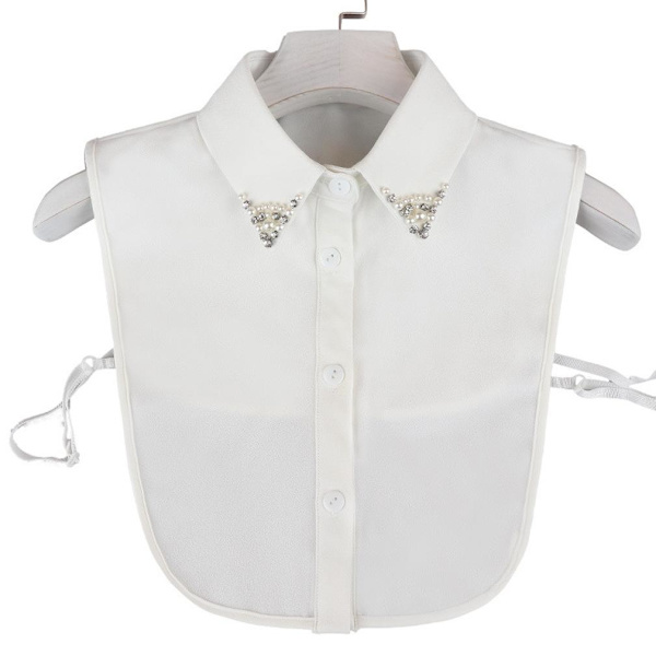 Avtagbar blus Broderi Fake Collar Crystal Inlaid False Collar