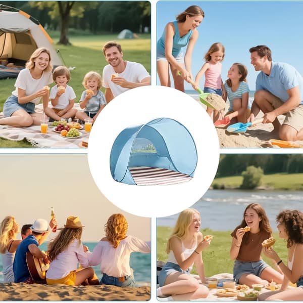 Bärbart pop-up strandtält, snabbmonterat solskydd för utomhusbruk