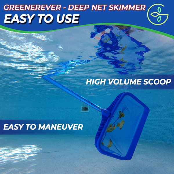 50 cm dyb pool-skimmernet, kraftig finmasket løvopsamler