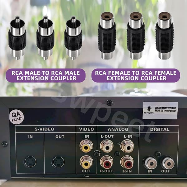 30-pack RCA-kopplingssats hane-hona ljud- och videokabeladapterkontakter