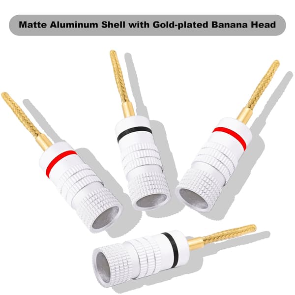 8-pack 2 mm flexibla stift-banankontakter, flätade guldpläterade högtalarkontakter