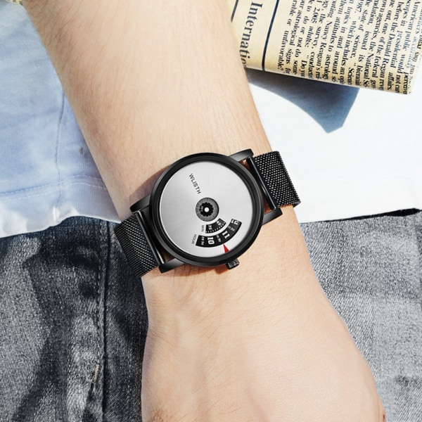 Creative Rotated Watch Multi Dial Watch Silver Urtavla Vattentät