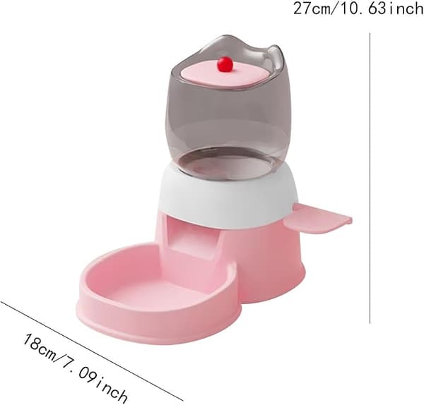 Automatisk Foderautomat til Katte og Hunde, Pink, 2L Kapacitet med Trykmekanisme