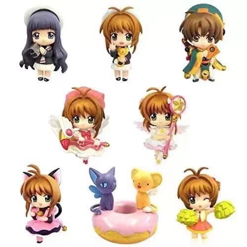 8 st Cardcaptor Sakura Chibi PVC-figurer Anime samlarobjekt minimodellset