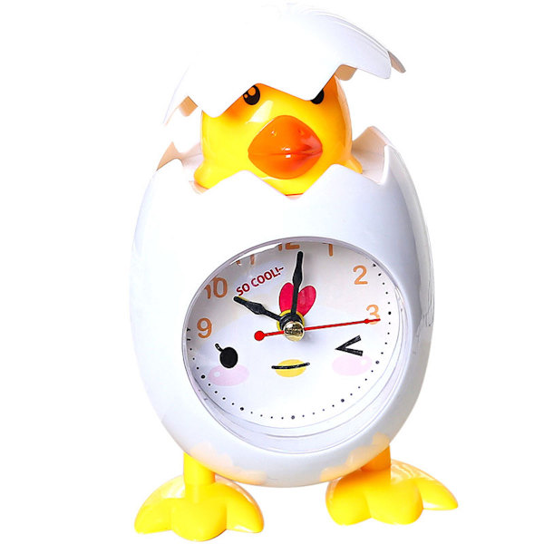 Söt Chick Kids Anime Väckarklocka Icke tickande analog klocka