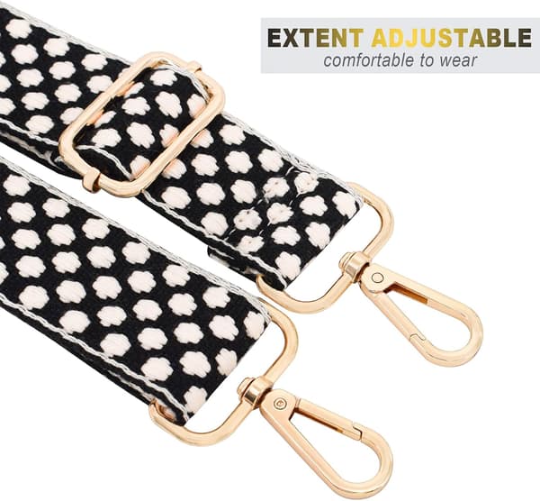 Bred justerbar crossbody-taskerem med guldspænder til håndtasker