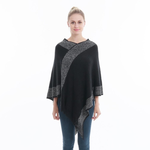 Tjocka Poncho Pulloversjal med tofs Lös Cape for Lady