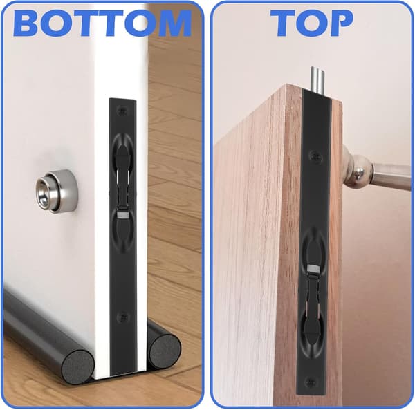 2-pack 20 cm infälld dörrregel i rostfritt stål för pardörrar