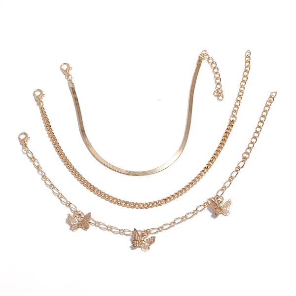 Summer Golden Butterfly Anklet Armband Foot Chain for Women Girls