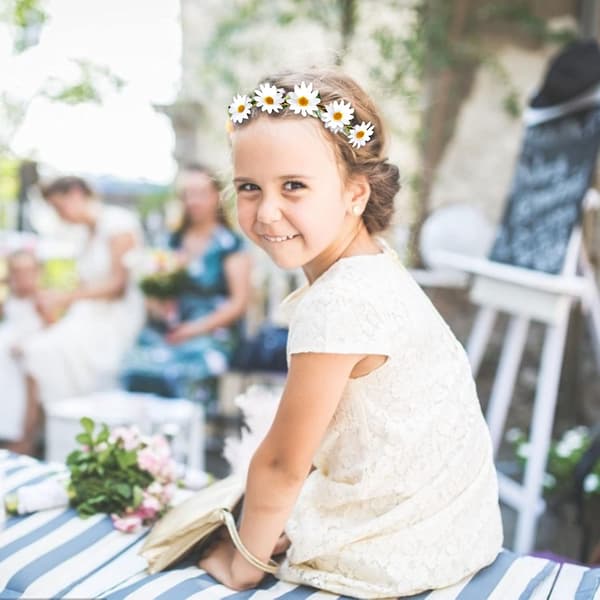 12 stk. Tusindfryd blomsterkrans pandebånd, Boho blomsterhårkranse til kvinder