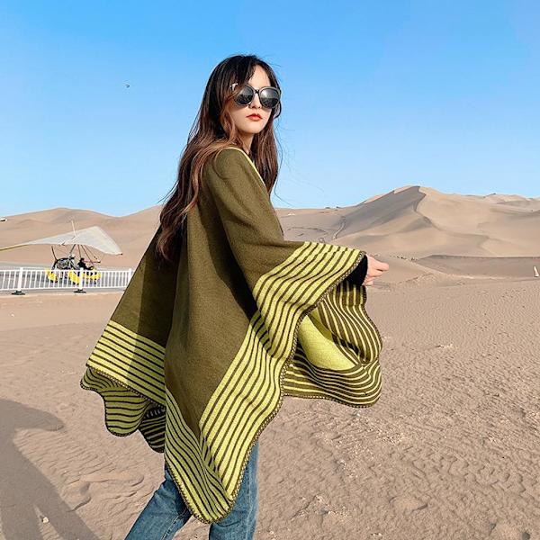 Pashmina Scarf Warm Shawl Wrap Open Front Poncho for Lady