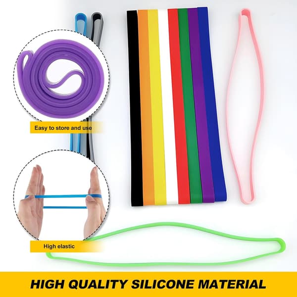 Silikon-gummiband 24 st stora elastiska breda färgglada band för böcker