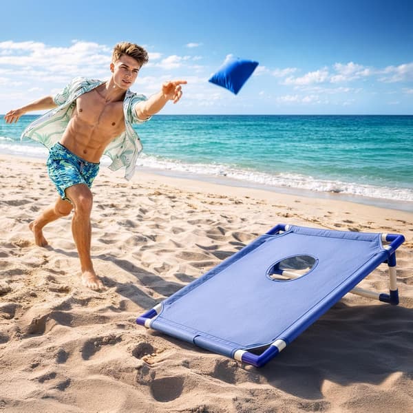 Bærbart Cornhole-spillsett med 2 brett, 6 erteposer og bæreveske